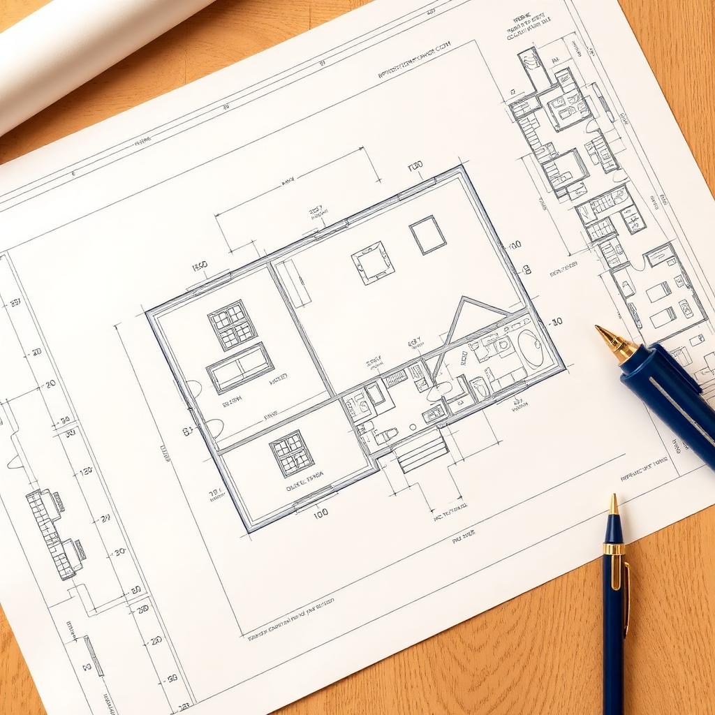 Architectural house plans with HVAC system layout for a residential geothermal design